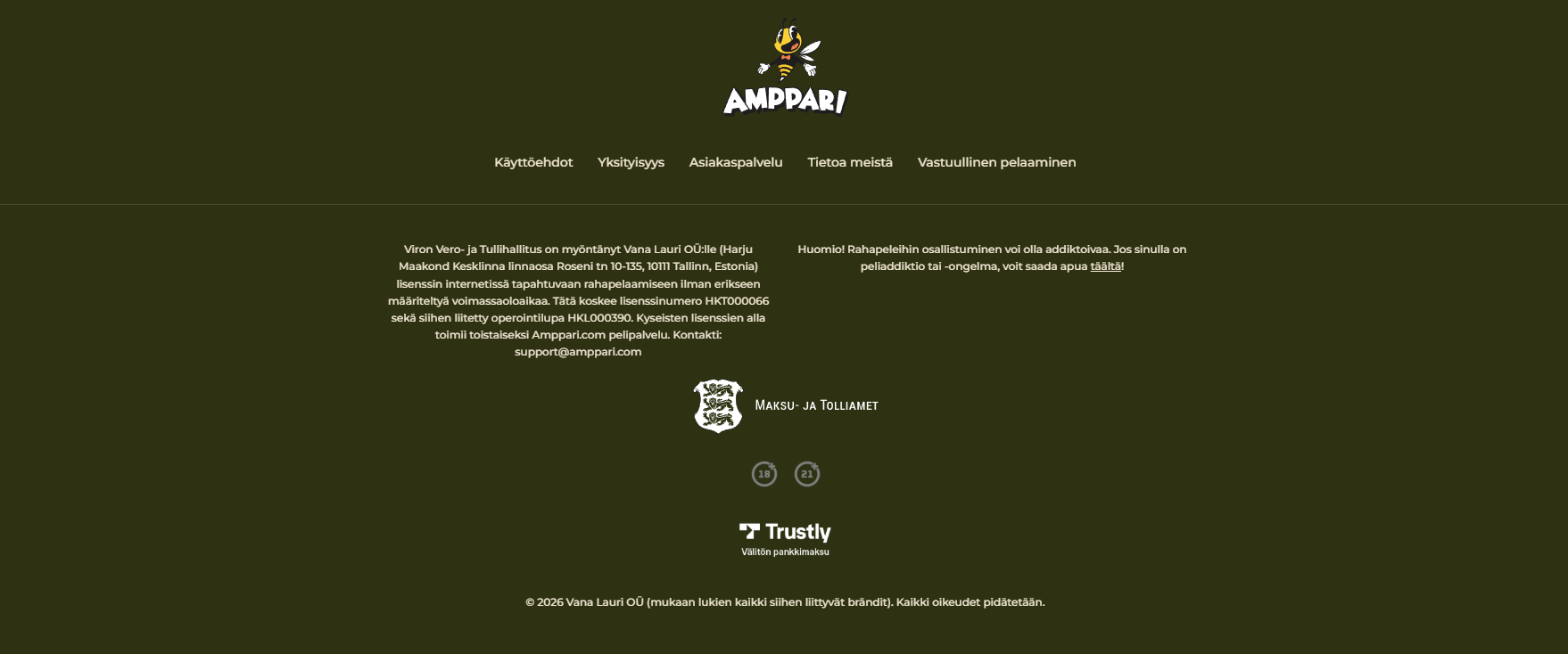 Amppari Kasinon lisenssi