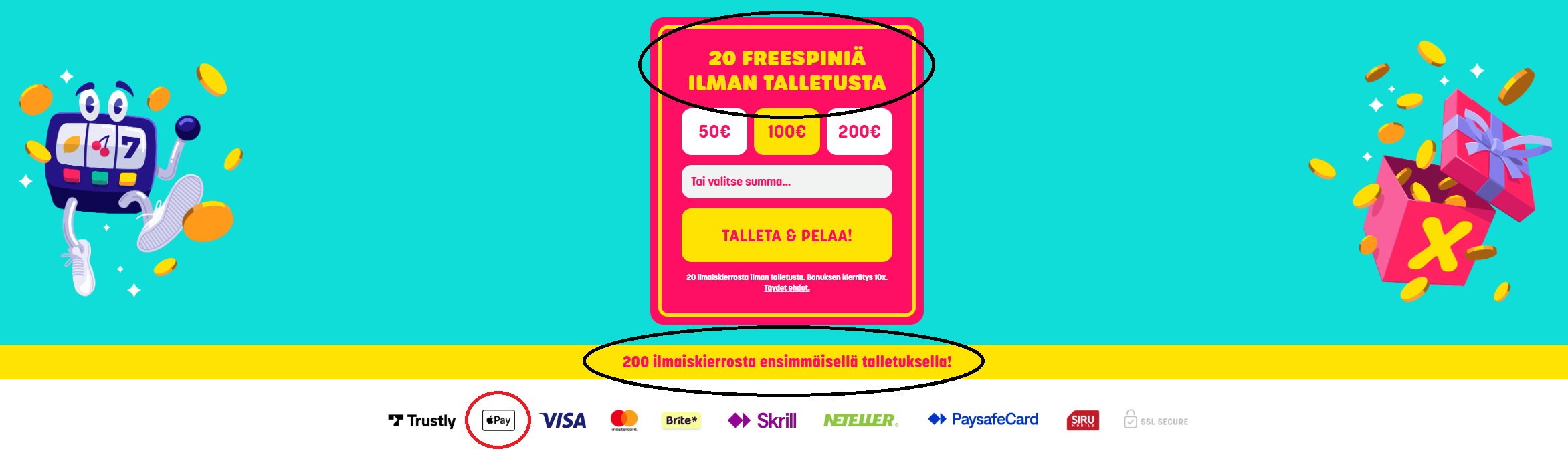 Caxinon Apple Pay casino bonus