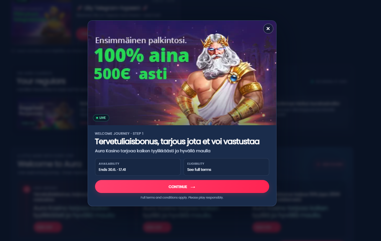 Aura Casino bonus