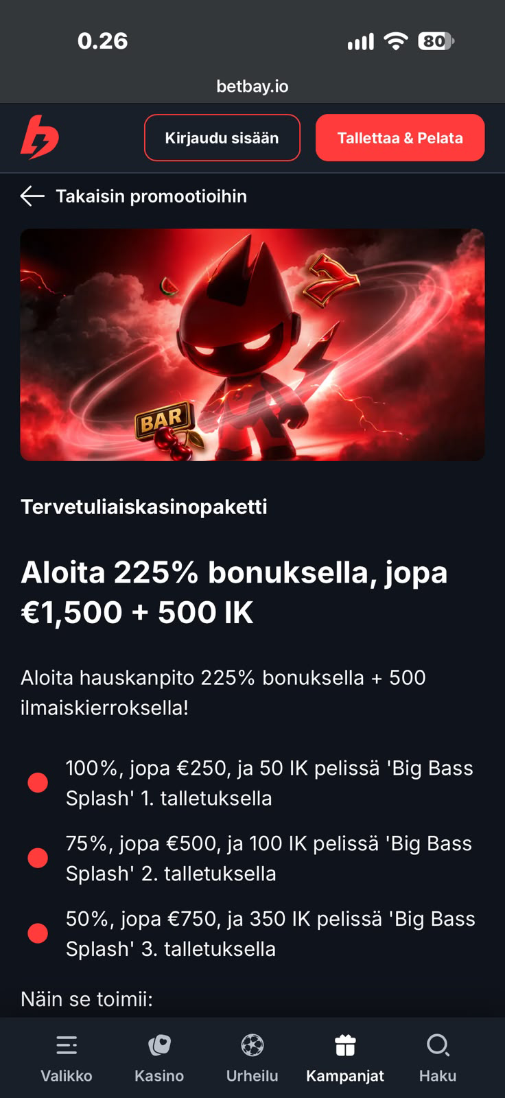 BetBay Casino bonus