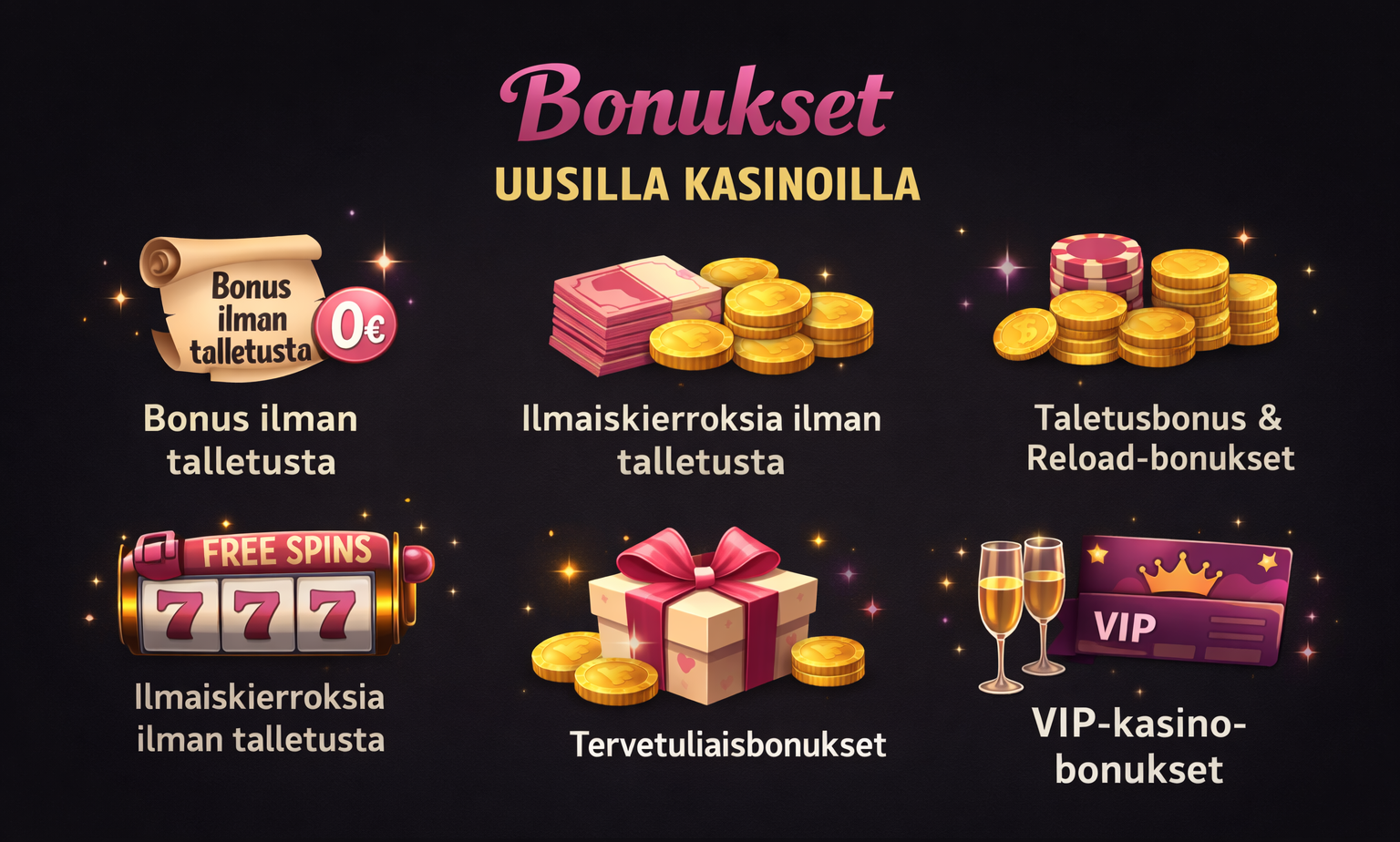 Bonukset uusilla kasinoilla