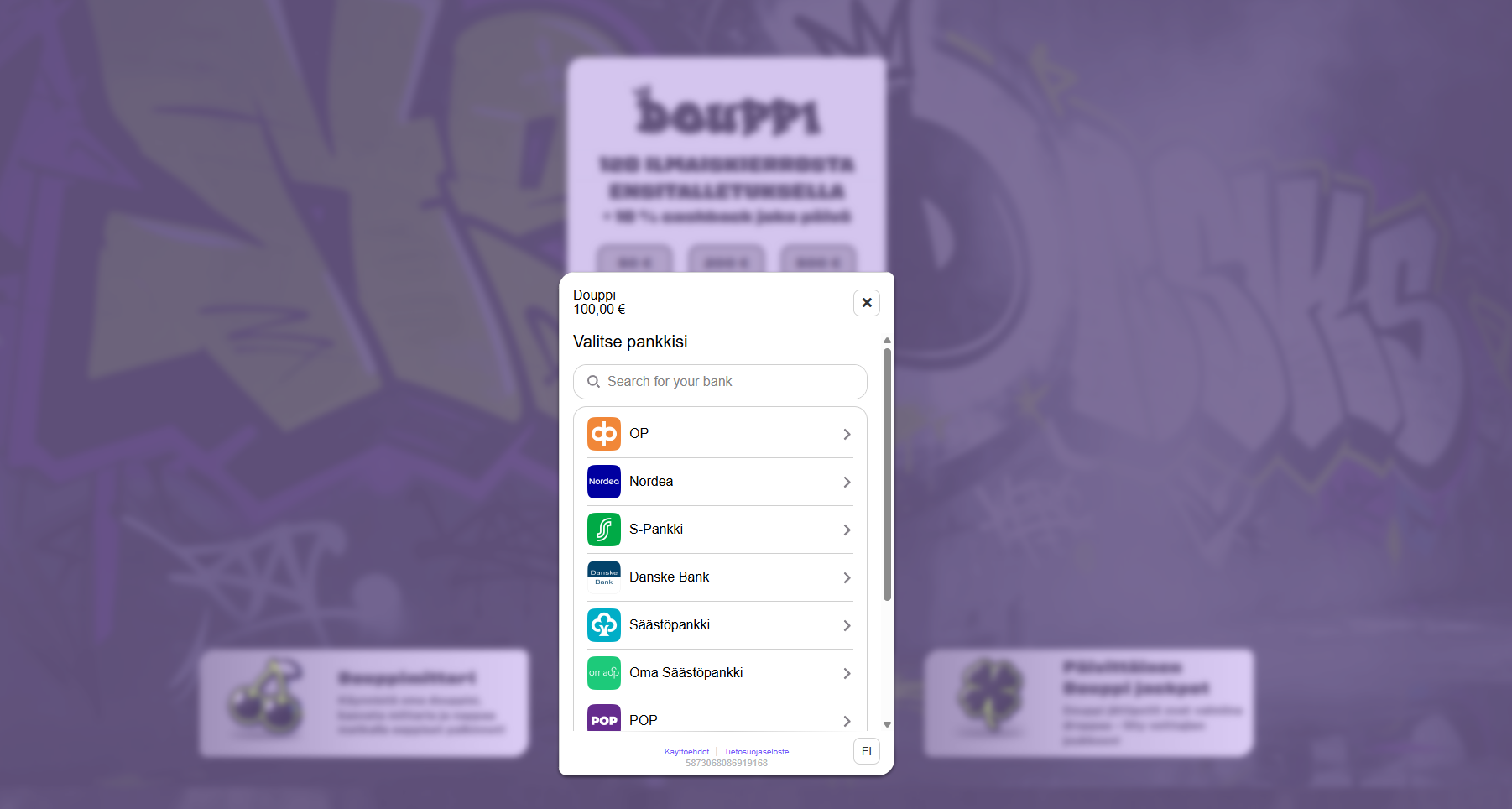 Douppi Casino Brite-talletus ja pankin valinta