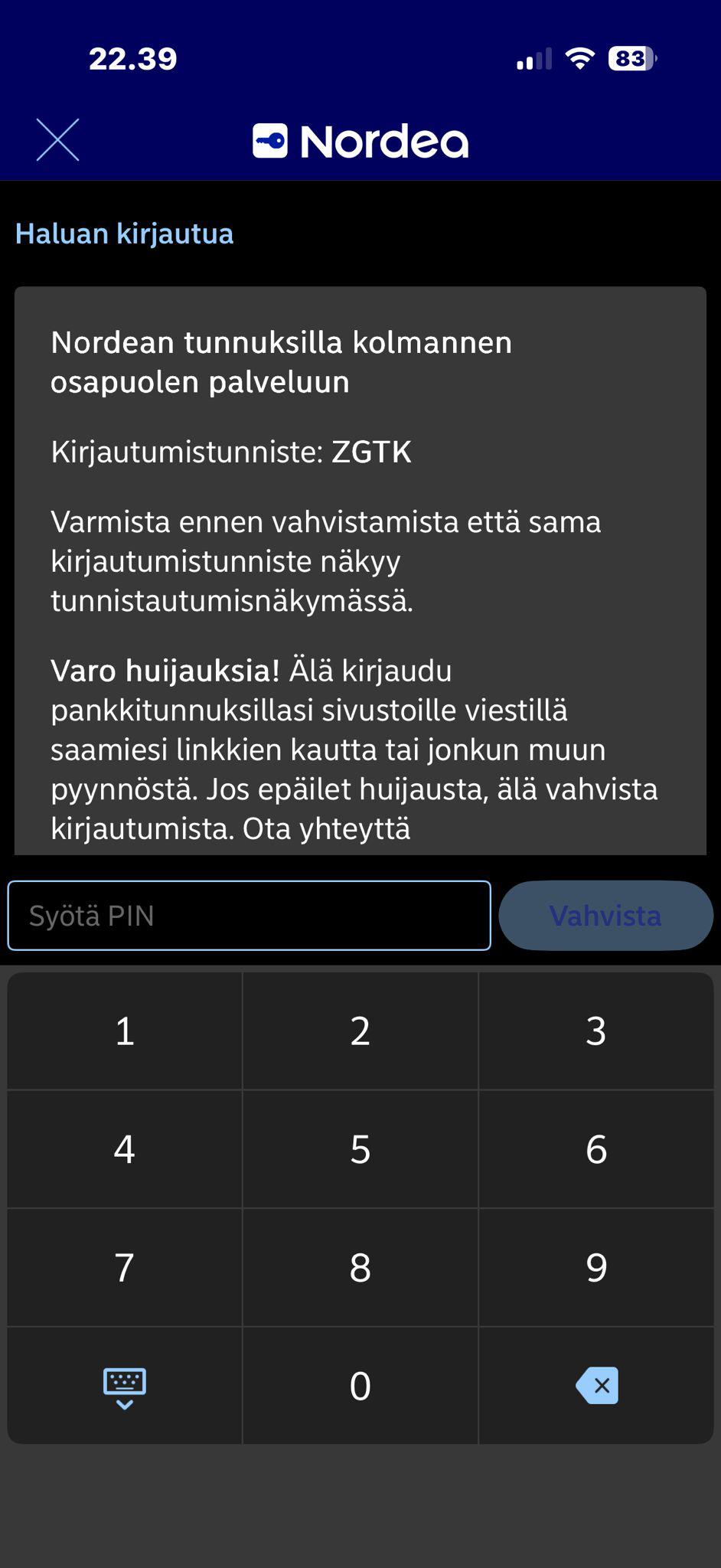 FeliceBet Trumo talletus Nordea-kirjautuminen