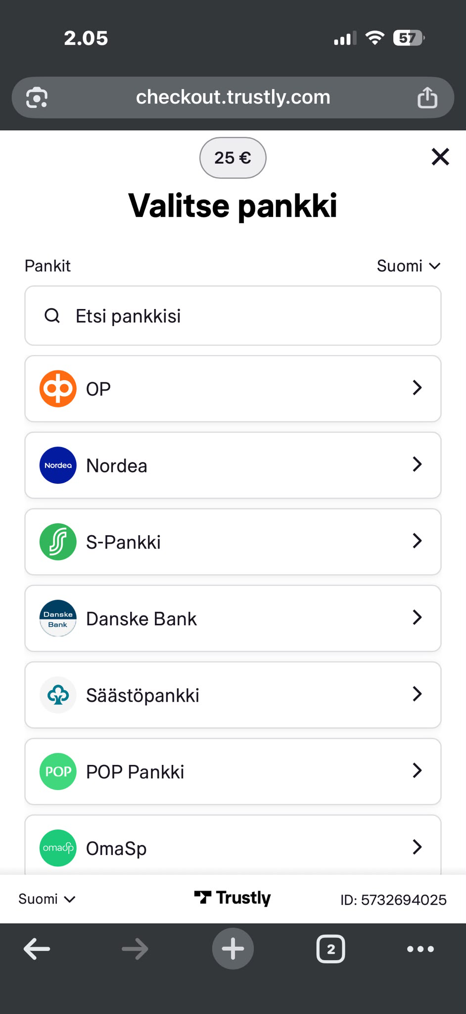 Hupi Slots valitse pankki Trustly