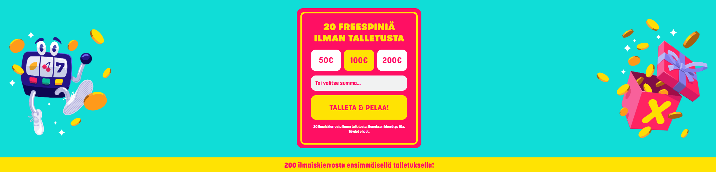 Caxinon bonuksen saa ilman talletusta, eli se kannattaa lunastaa