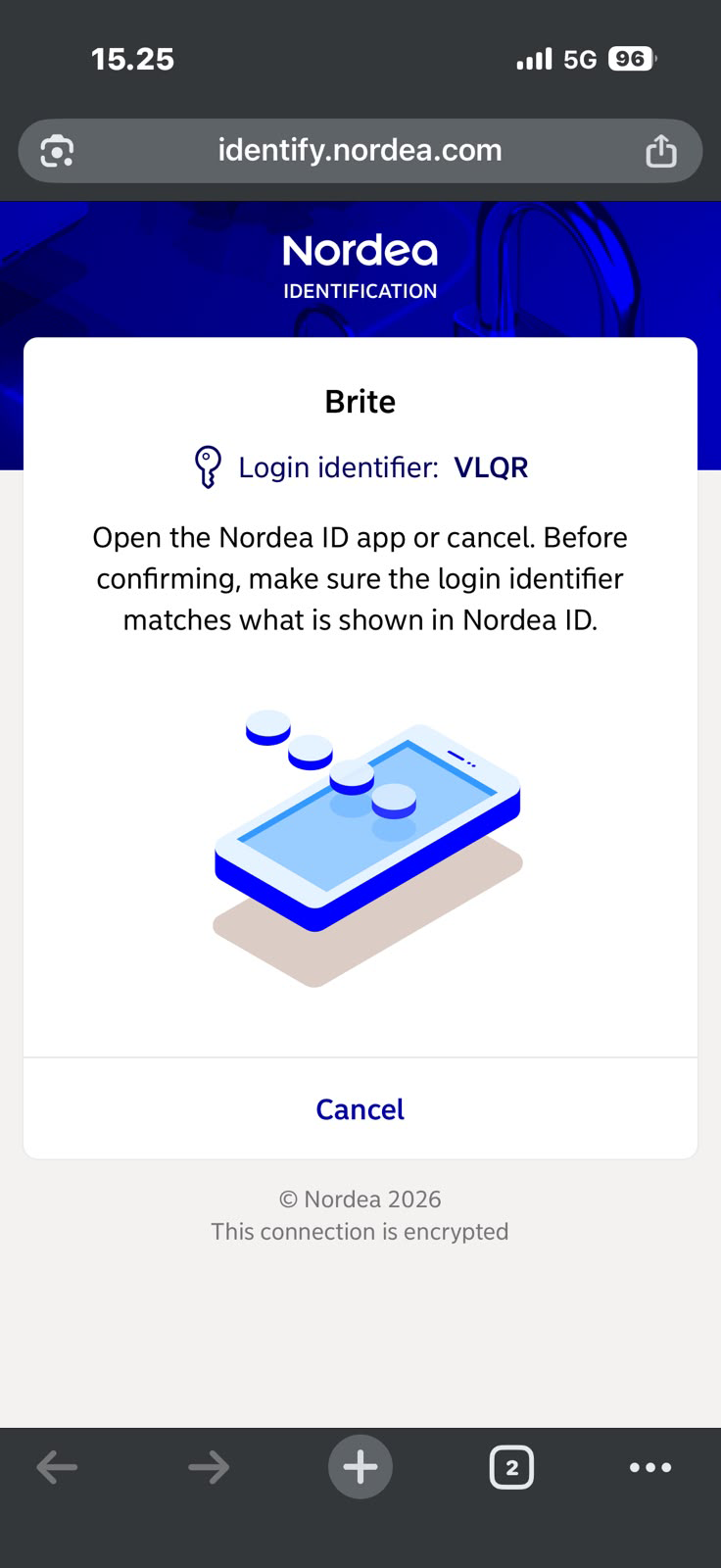 Nordean kirjautumistunniste MGA-kasinon talletuksessa