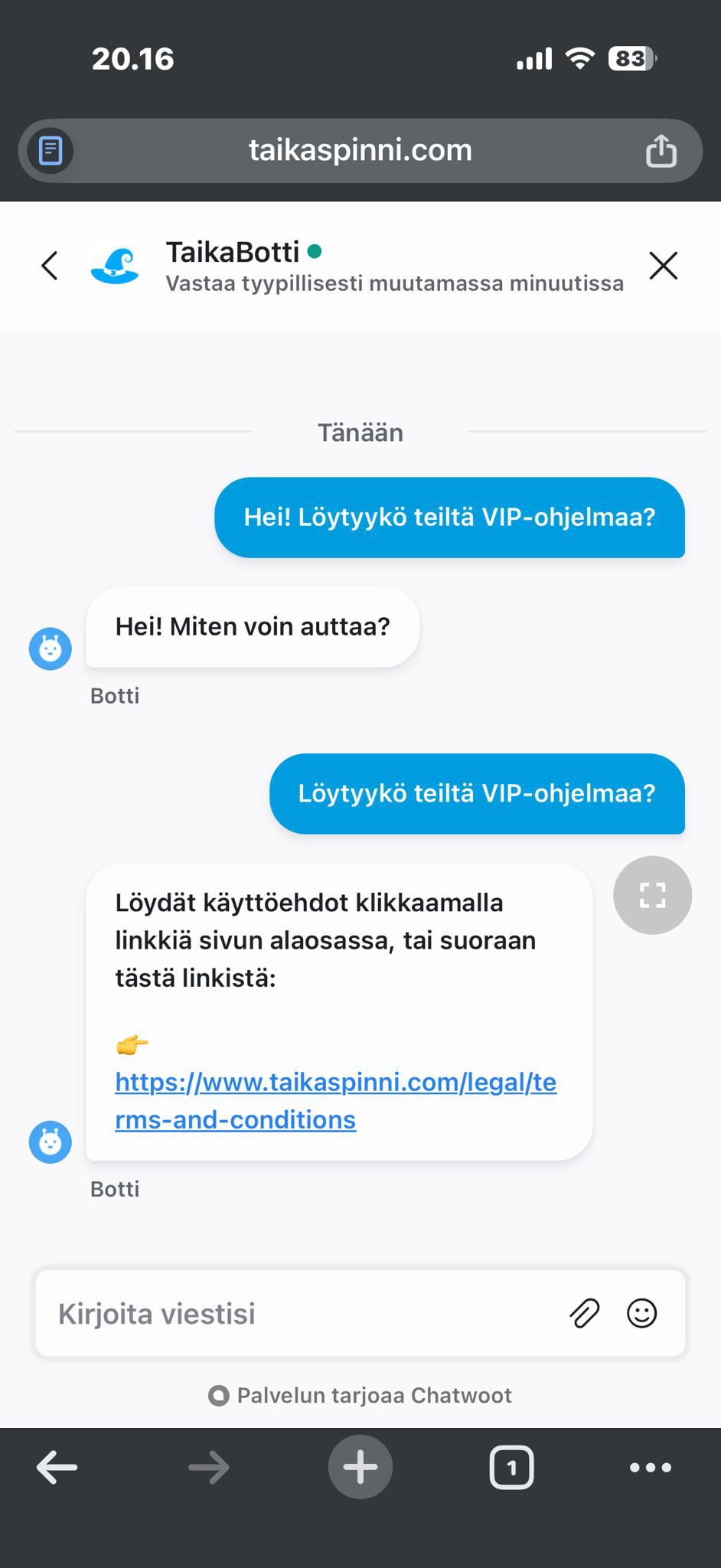 Nettikasinon live chat asiakaspalvelu suomeksi