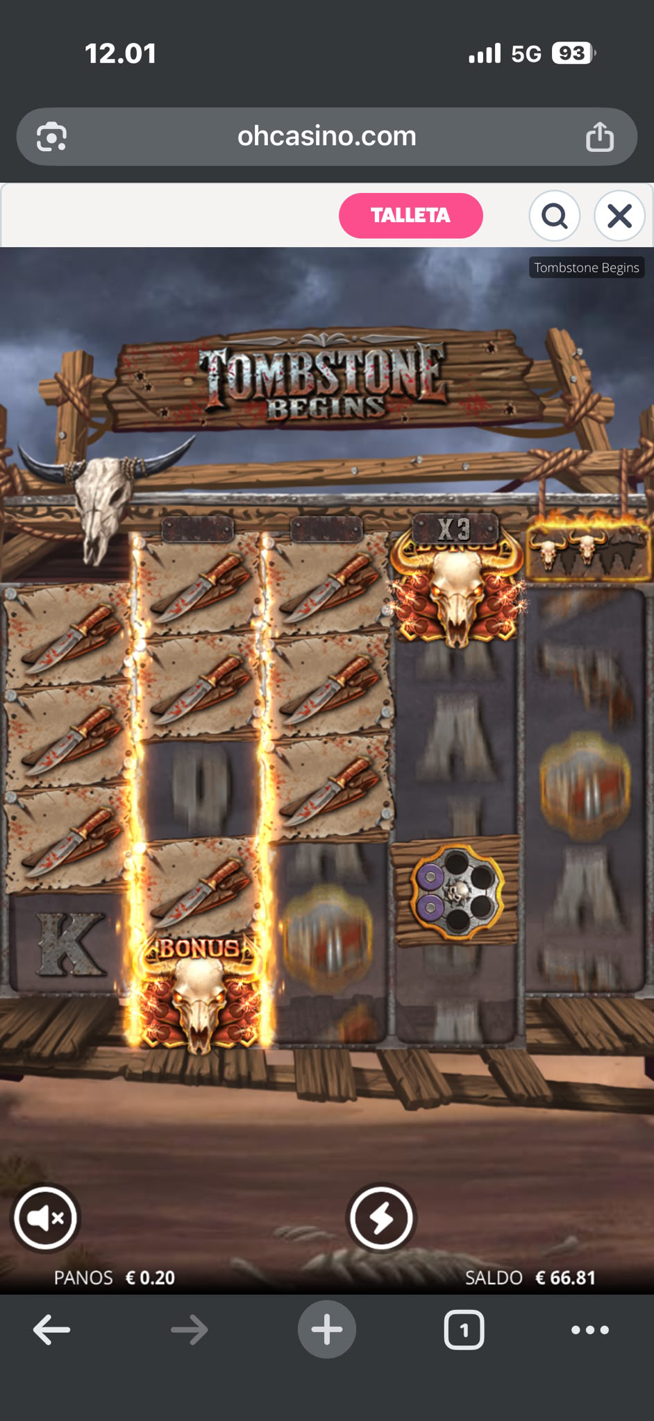Oh Casino Tombstone Begins puhelimella