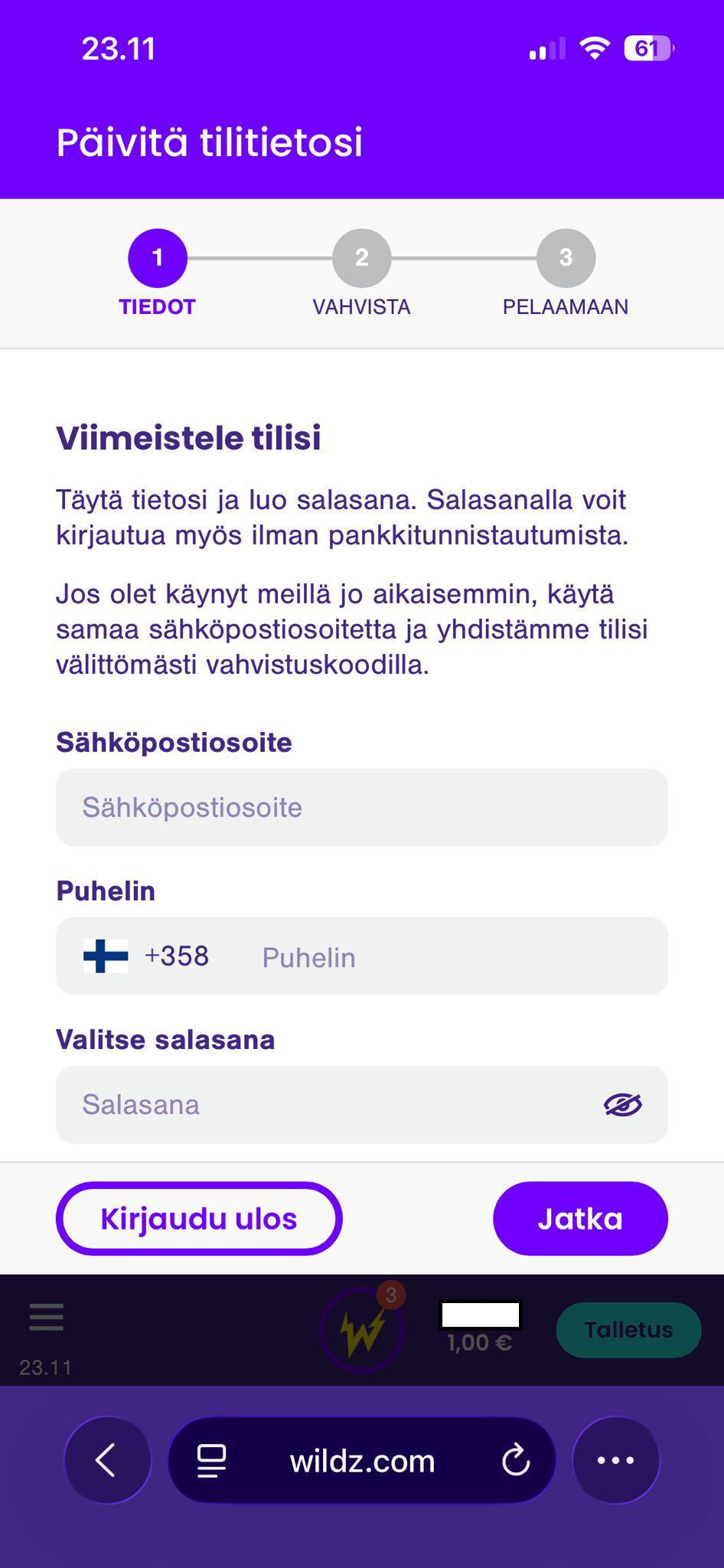 Osuuspankki kasinon pelitili valmis