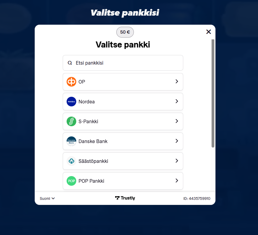 Super Nopea talletus Trustlyllä
