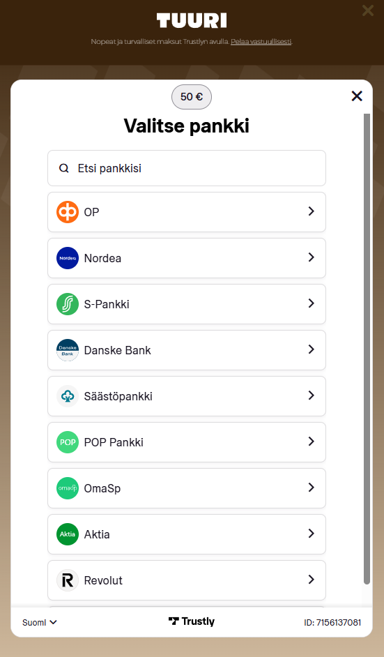 Tuuri Kasino talletus