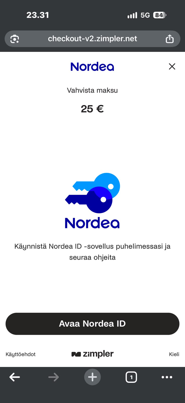 Nordea ID vahvistus Vauhdikas talletuksessa