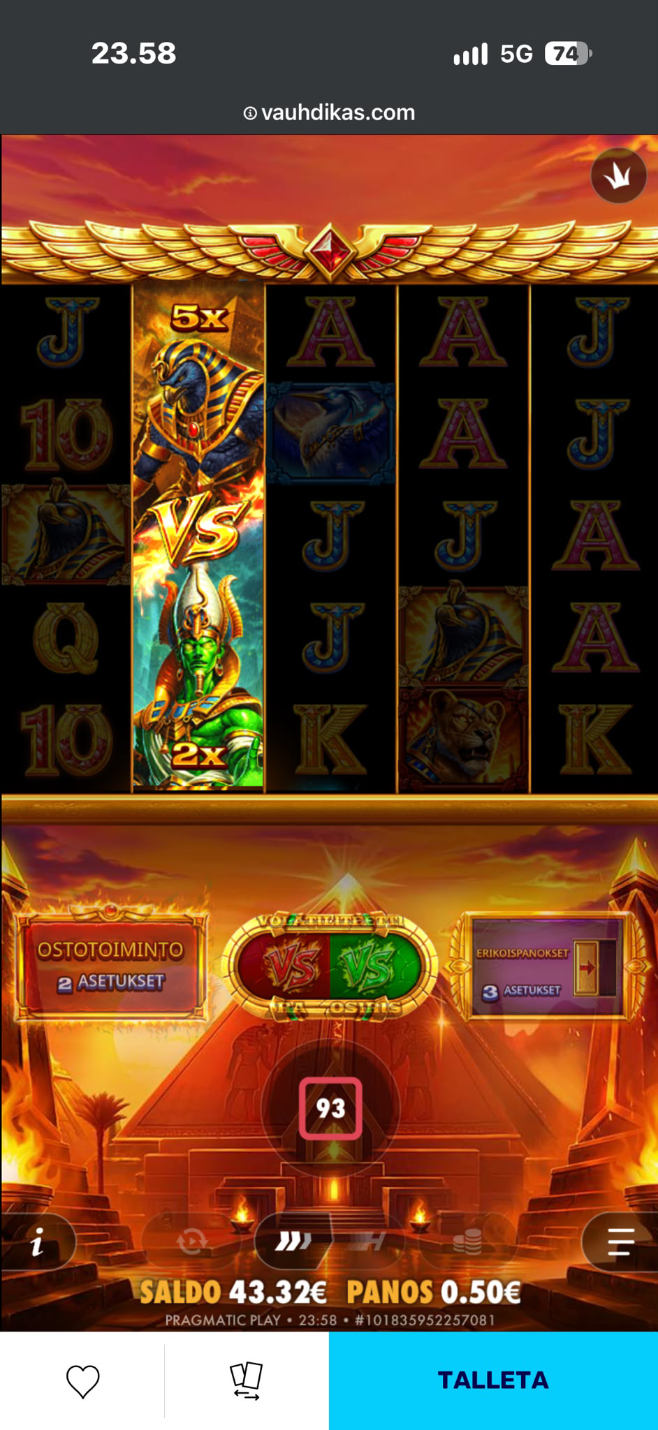 Ra vs Osiris Vauhdikas Casinolla