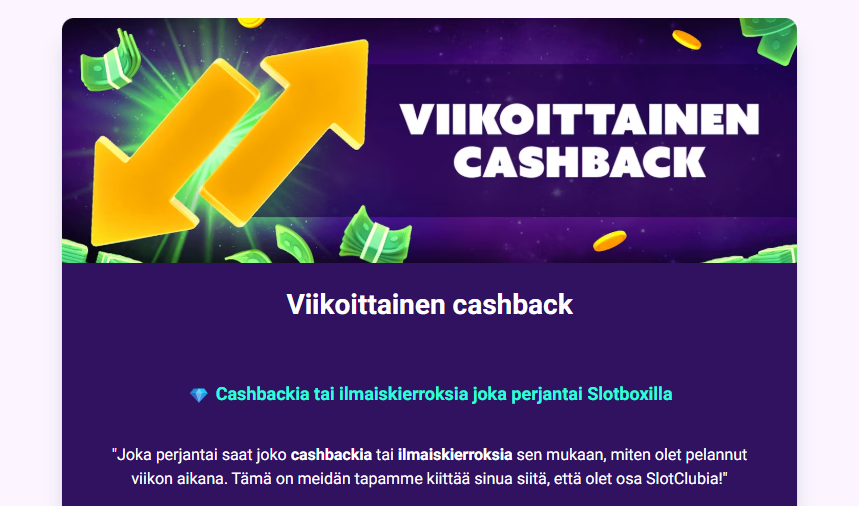 Viikoittainen cashback-tarjous
