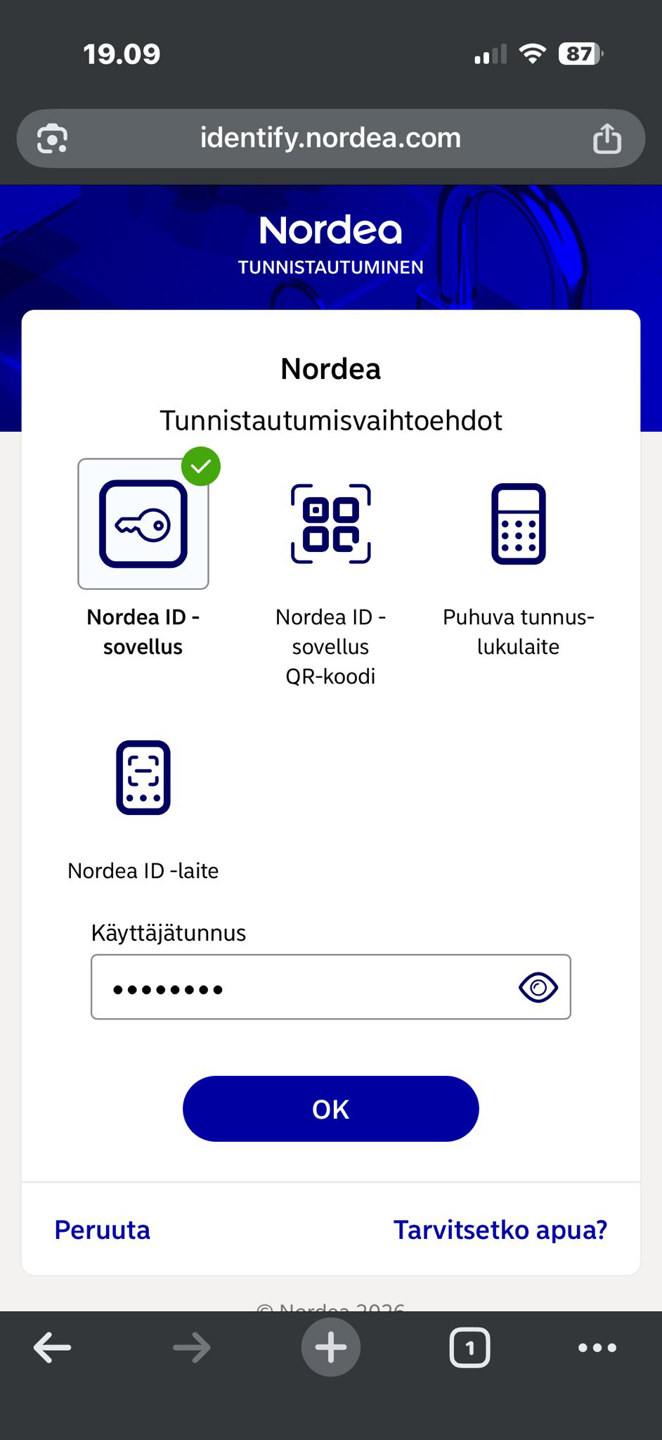 Nordea-tunnistautuminen virolaisen kasinon talletuksessa